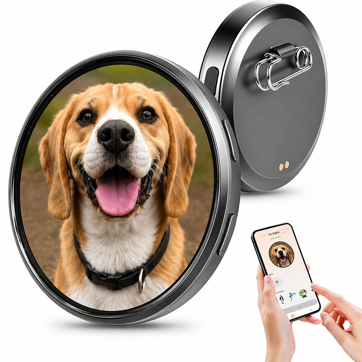 LivePin™ Pin Digital para Mascotas – Lleva la Foto de tu Perro, Gato o Ser Querido Siempre Contigo