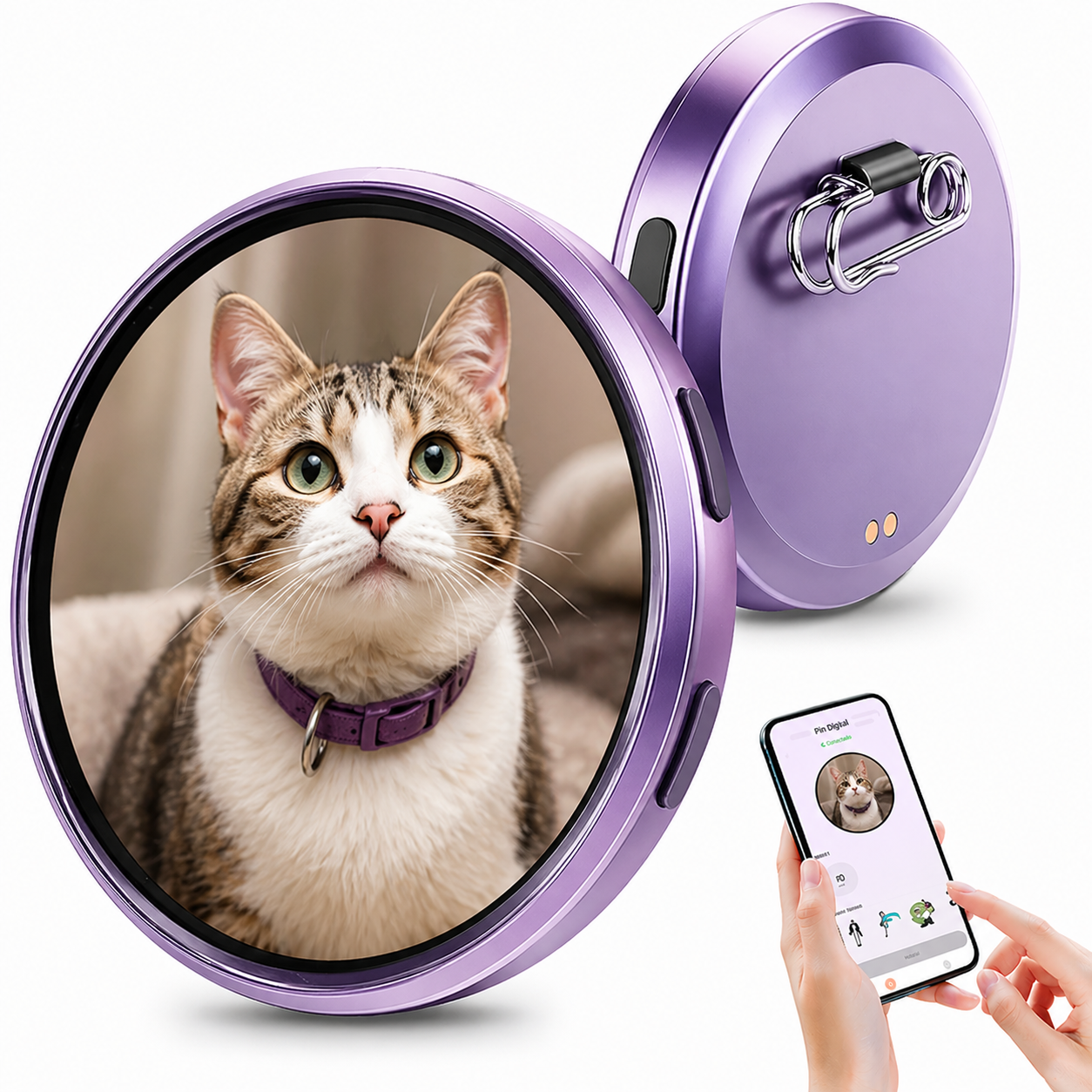 LivePin™ Pin Digital para Mascotas – Lleva la Foto de tu Perro, Gato o Ser Querido Siempre Contigo